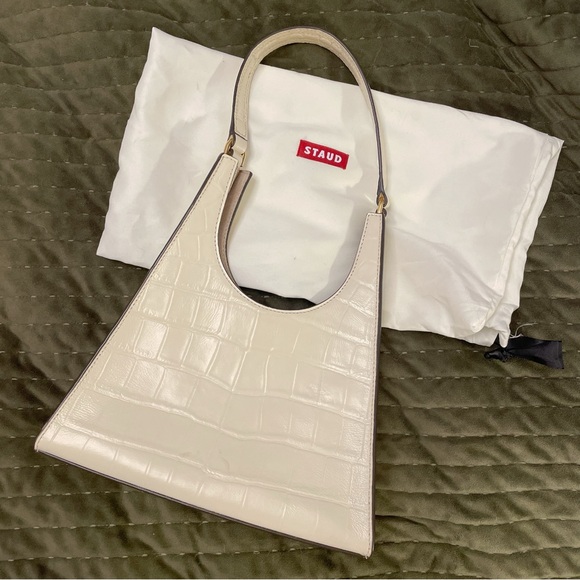 STAUD Small Rey Croc-Embossed Leather Bag - Picture 2 of 5